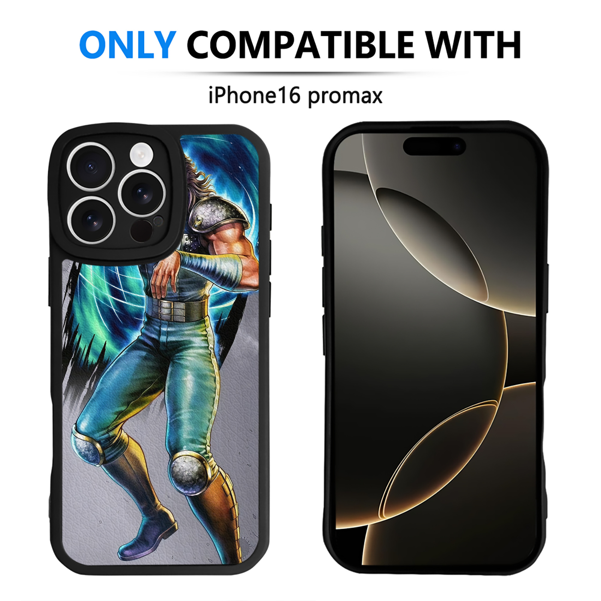 （画像用） 北斗の拳 Fist of the North Star 【iPhone 16シリーズ対応】シリコンスマホケース（レザー調） 材質：シリコン